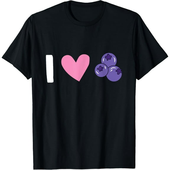 I Love Berries Funny Blueberry T-Shirt Men women T-shirt black, gift. Sizes: S, M,L, XL, 2XL, 3XL, 4XL