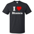 thumbnail image 1 of I Love Bianca T shirt I Heart Bianca Tee Gift, 1 of 2