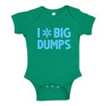 thumbnail image 1 of I Love Big Dumps Skiing Baby Bodysuit One Piece 12 mo Kelly Green, 1 of 3