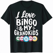 I Love Bingo And My Grandkids Grandpa Grandma Lottery Player T-Shirt