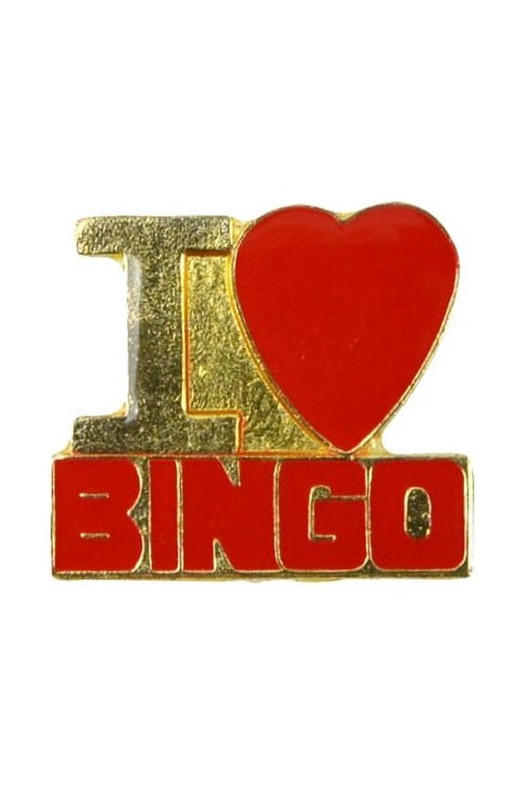 I Love Bingo Heart Decorative Jacket Lapel Pin Backpack Hat Tack Player Bag Decor Gift