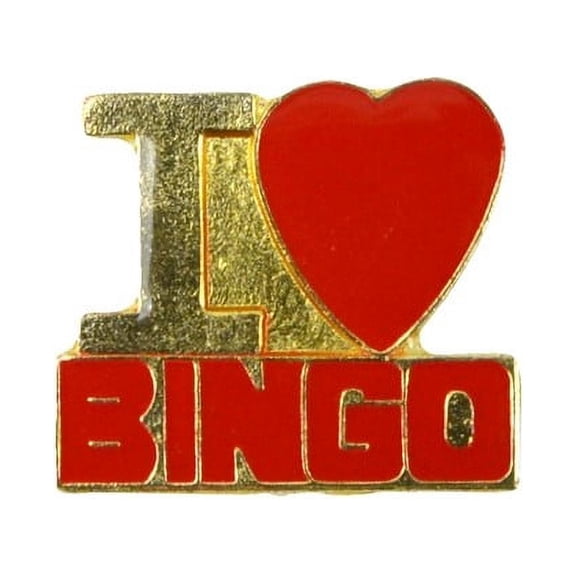 I Love Bingo Heart Decorative Jacket Lapel Pin Backpack Hat Tack Player Bag Decor Gift