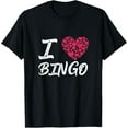 thumbnail image 1 of I Love Bingo Heart Player Gambling Lottery Game T-Shirt, 1 of 5