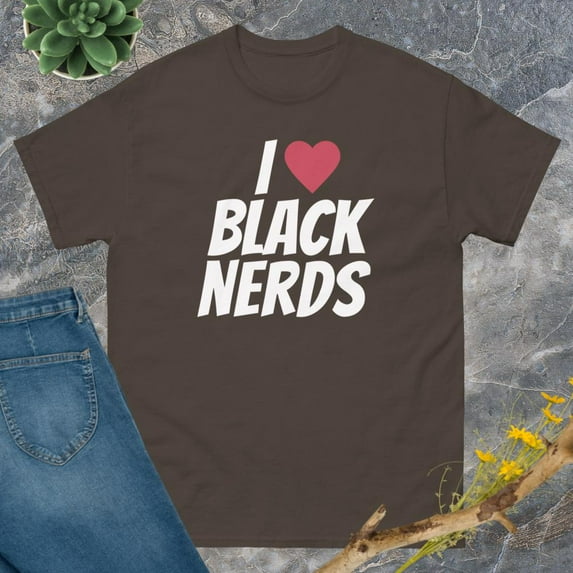 I Love Black Nerds Unisex classic tee (Dark Chocolate, 3XL)