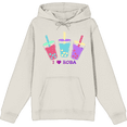 thumbnail image 1 of I Love Boba Adult Sand Long Sleeve Hoodie-Medium, 1 of 2
