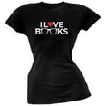 thumbnail image 1 of I Love Books Black Soft Juniors T-Shirt - Large, 1 of 1