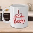 thumbnail image 1 of I Love Books 11 oz Coffee Mug - Book Nerd White Ceramic Gift, 1 of 4