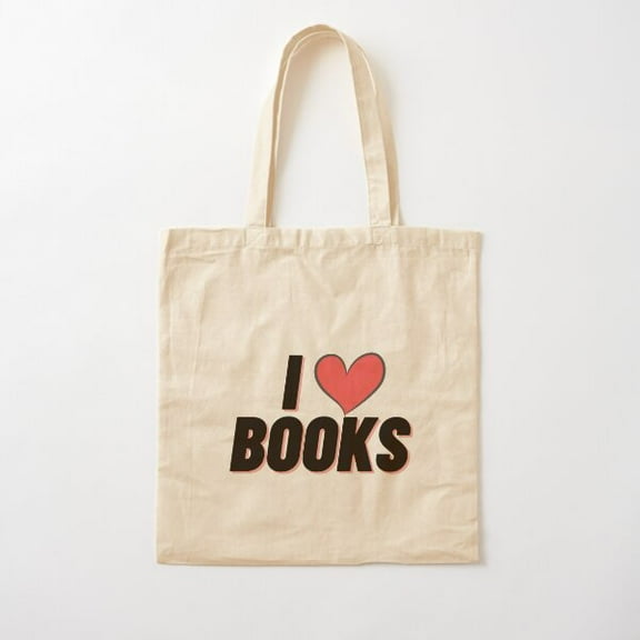 I Love Books Cotton Tote Bag Canvas Tote Bag, Family Gift For Mother, Her