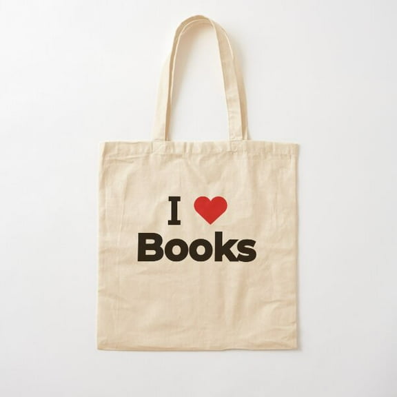 I Love Books Cotton Tote Bag Canvas Tote Bag, Family Gift For Mother, Her