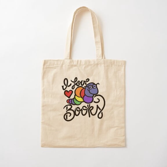 I Love Books Cotton Tote Bag Canvas Tote Bag, Family Gift For Mother, Her