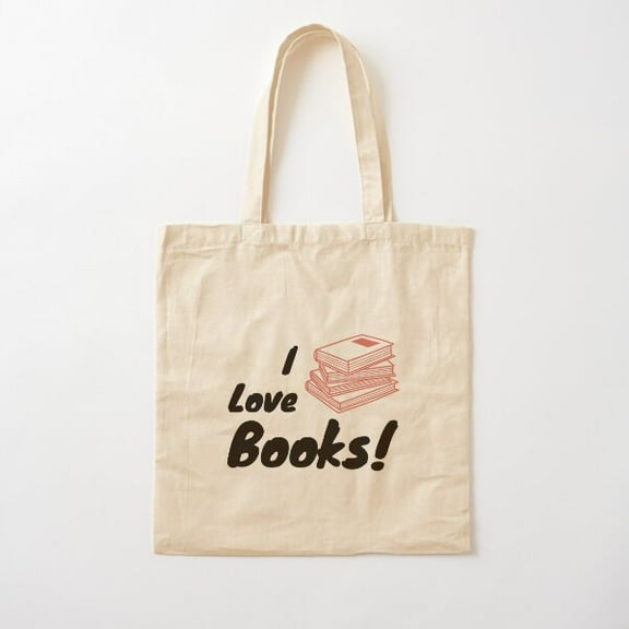 I Love Books! Cotton Tote Bag Canvas Tote Bag, Family Gift For Mother, Her