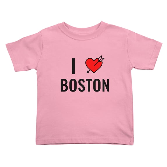 I Love Boston Funny Toddler T-Shirts for Boys Girls (Pink, Youth L)