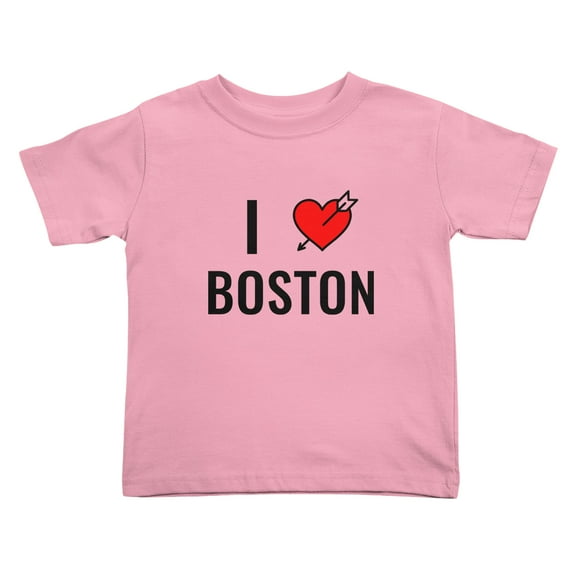 I Love Boston Funny Toddler T-Shirts for Boys Girls (Pink, Youth S)