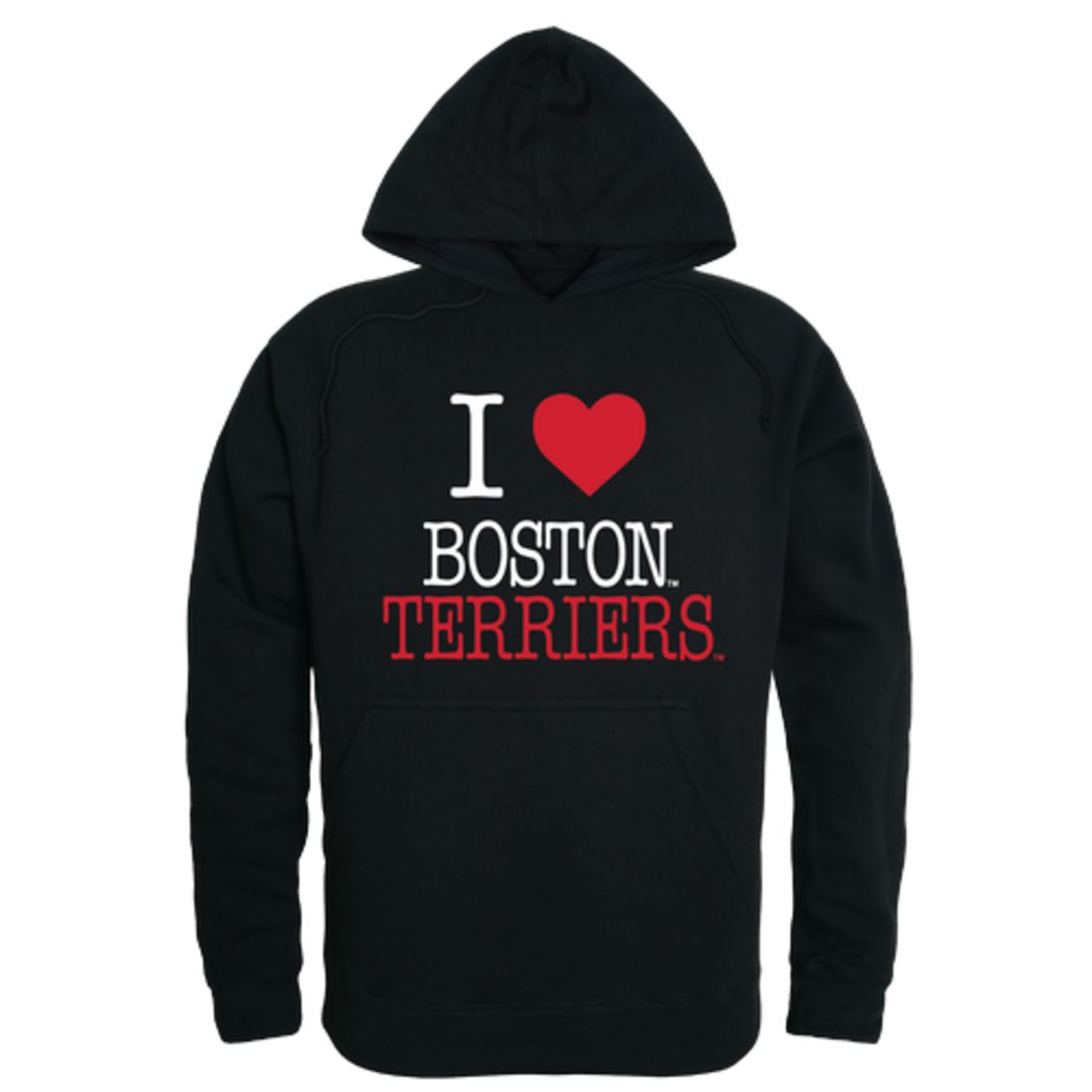 I Love Boston University Terriersu0026nbsp; Hoodie Sweatshirt Black X-Large -  Walmart.com