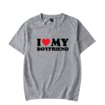 thumbnail image 1 of I Love Boyfriend Tshirt Merch For Women/Men Unisex Summer Short Sleeve T-Shirt Fashion Hiphop Streetwear, 1 of 3