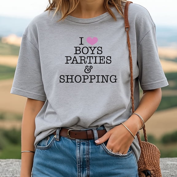I Love Boys Parties & Shopping T‑Shirt