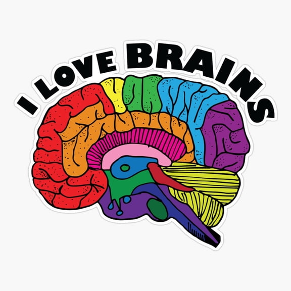 I Love Brains Science Sticker
