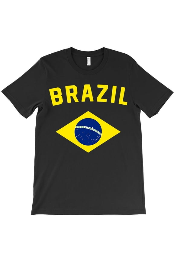 I Love Brazil Funny Minimalist Brazilian Flag Graphic - Eco-friendly InkPerfect for Any Occasion, H23746 Unisex T-Shirt, Up to 5XL Available