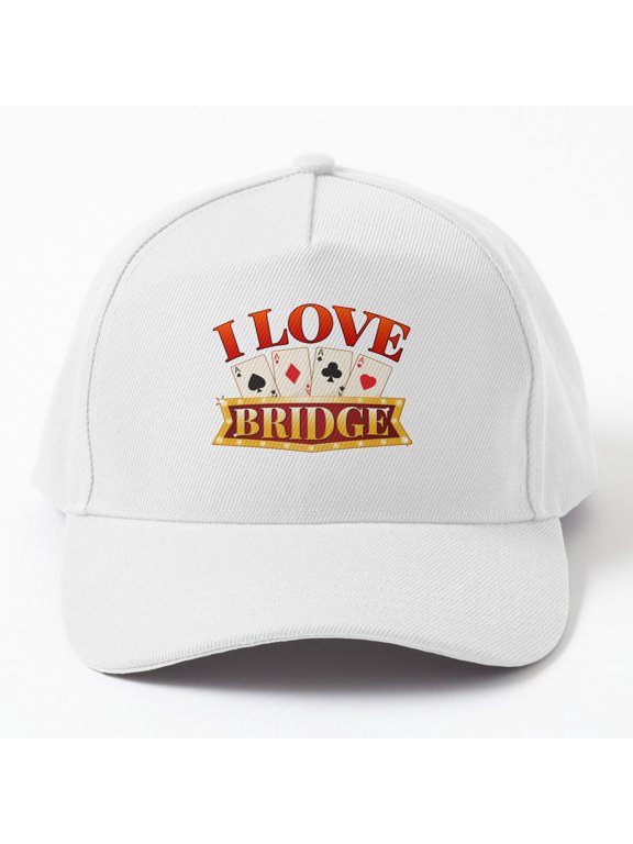 I Love Bridge Baseball Hat, Card Game Player Hobby Graphic Design, Classic Everyday Cap