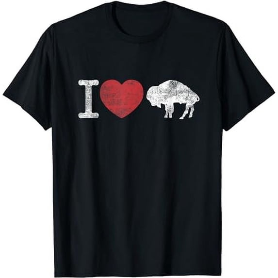 I Love Buffalo Shirt - Vintage Buffalo Shirt with Bison T-Shirt