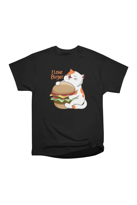 I Love Burger T-Shirt Tee Gift For Him Merch For Her Apparel For Friend