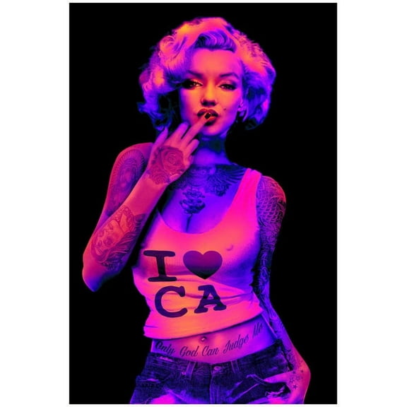 I Love CA Non-Flocked Blacklight Poster 24x36 inches