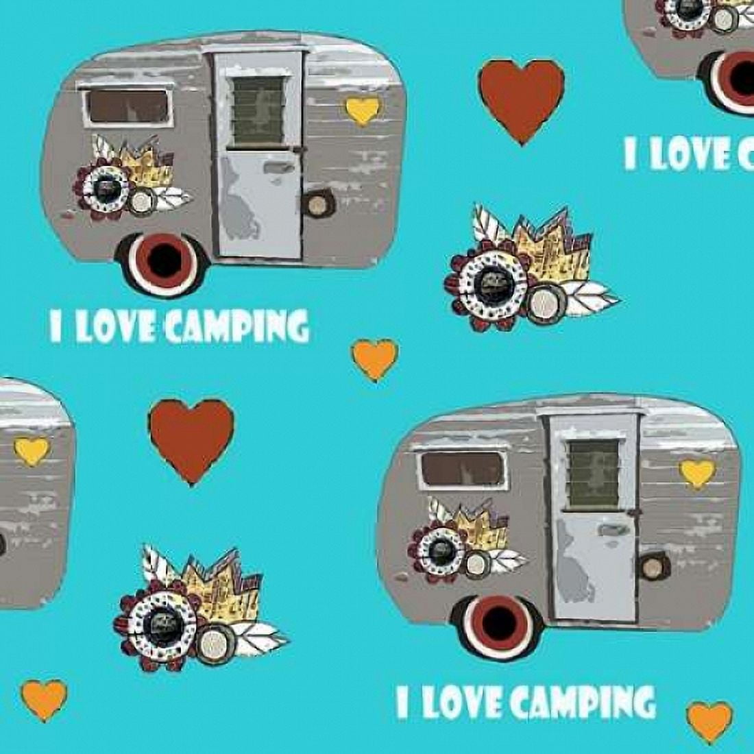 I Love Camping Pattern Canvas Art - Sarah Ogren (24 x 24)