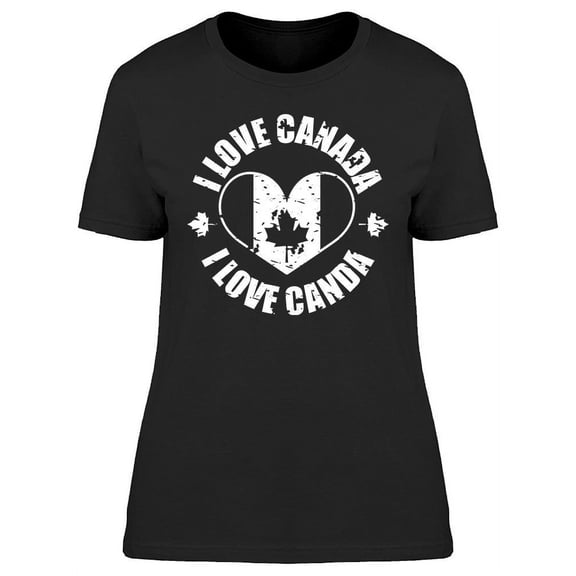 I Love Canada, Flag Heart T-Shirt Women -Image by Shutterstock, Female XX-Large