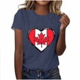 thumbnail image 1 of I Love Canada Graphic T-Shirt - Canadian Flag Heart Design | Women's Patriotic July 1st Short Sleeve Crew Neck Celebration Top, 1 of 4