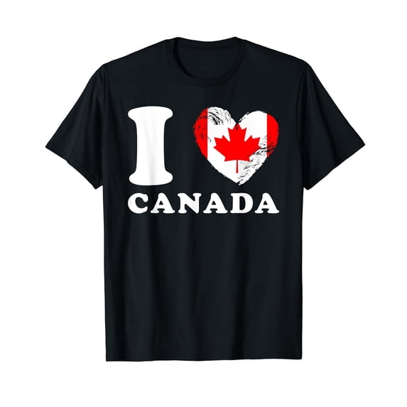I Love Canada - Heart Flag Canada T-Shirt