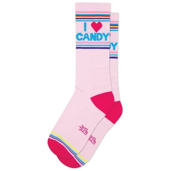 I Love Candy, Novelty Fashion Socks for Men, Women and Teens, Unisex Gym Socks ( Made in the USA )