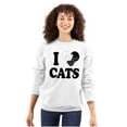 thumbnail image 1 of I Love Cats Cute 2 Kitties Yin Yang Women Crewneck Sweatshirt Brisco Brands X, 1 of 6