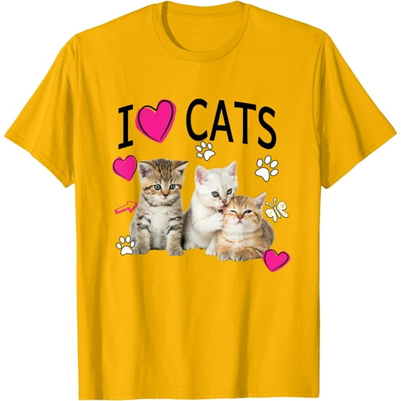 I Love Cats Kittens Lover Unisex T-Shirt for Men Women Kids Toddler