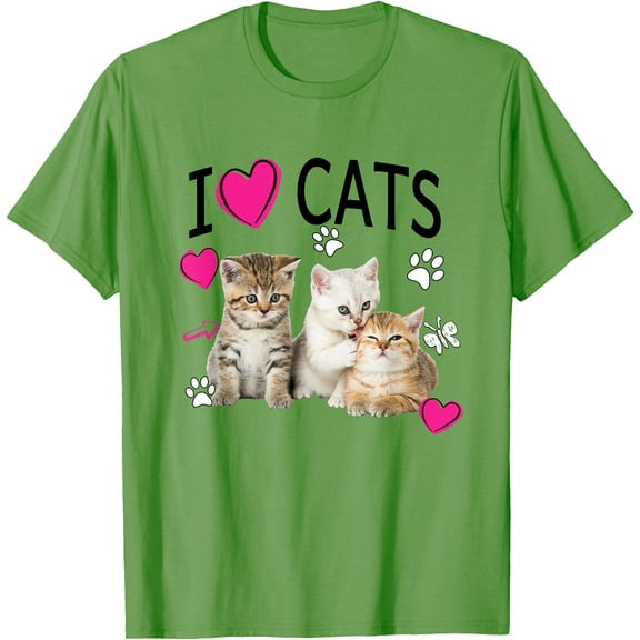 I Love Cats Kittens Lover Unisex T-Shirt for Men Women Kids Toddler