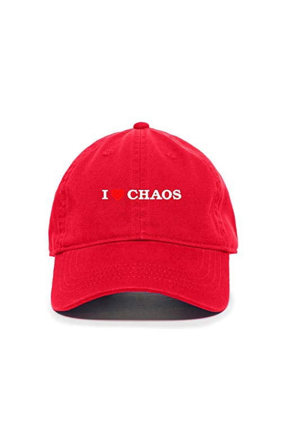 I Love Chaos Baseball Cap Embroidered Cotton Adjustable Dad Hat