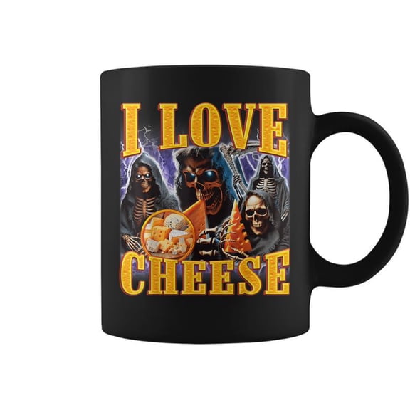 I Love Cheese Skeleton Meme Weird Coffee Mugs