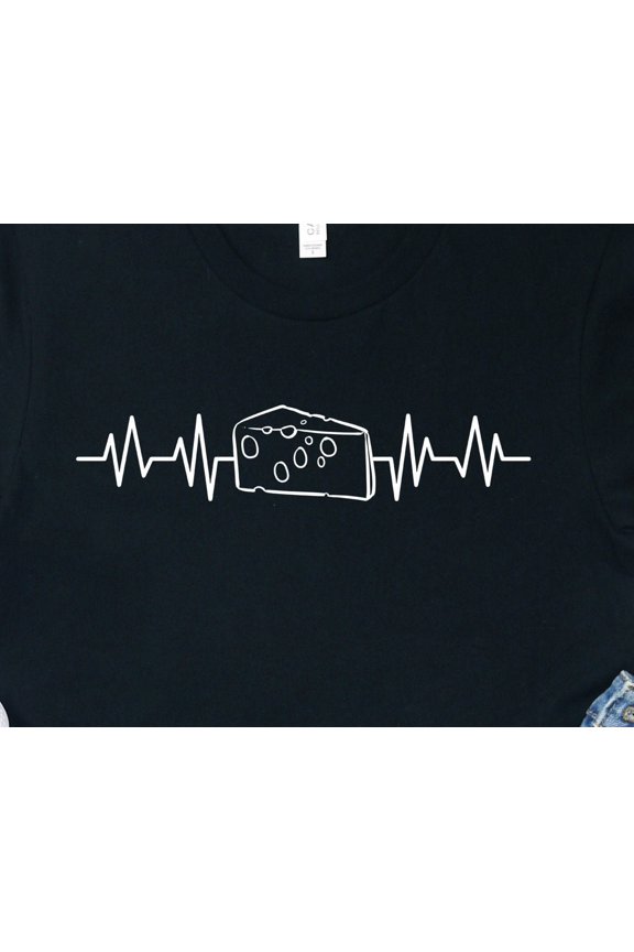 I Love Cheese TShirt Funny Swiss Cheese Heartbeat Tee