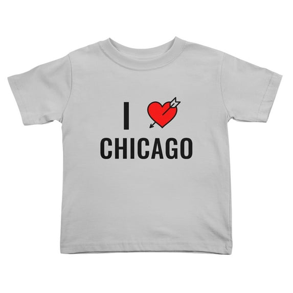 I Love Chicago Funny Toddler T-Shirts for Boys Girls (Gray, Youth S)