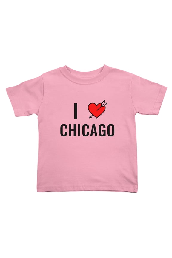 I Love Chicago Funny Toddler T-Shirts for Boys Girls (Pink, Youth M)