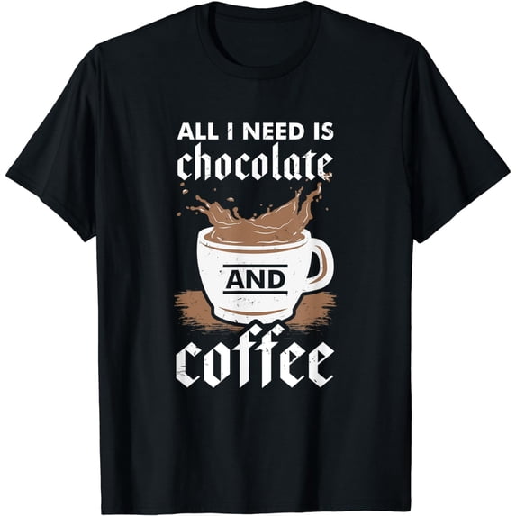 I Love Chocolate And Coffee Design T-Shirt