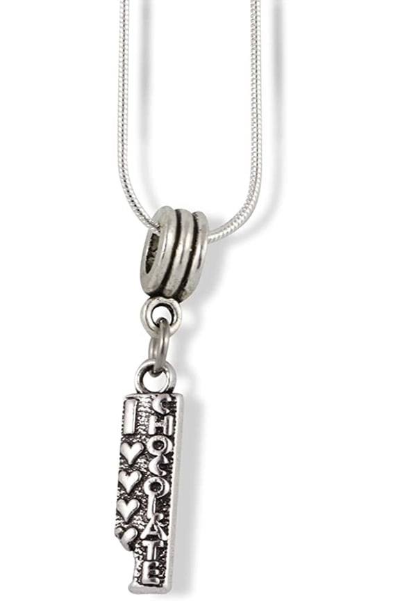 I Love Chocolate Charm Snake Chain Necklace Jewelry