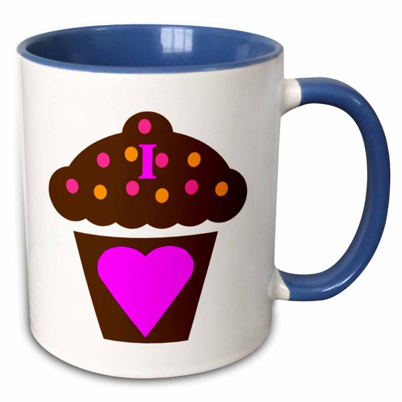 3drose, I Love Chocolate Cupcakes, 11oz Two-tone Blue Mug