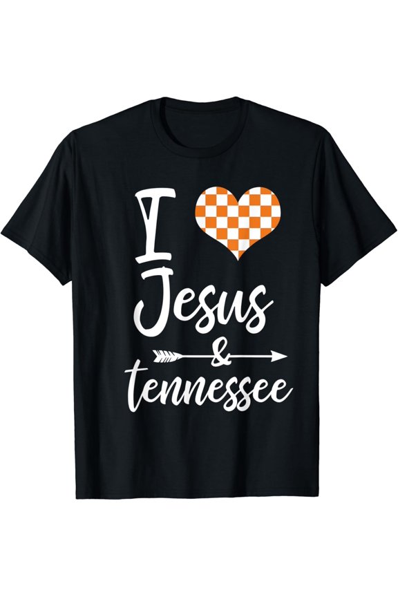 I Love Christ and Tennessee Orange Heart Cute Fan T-Shirt