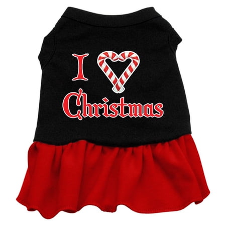 Christmas Pet Dog Cat Dress Screen Printed, "I Love Christmas"
