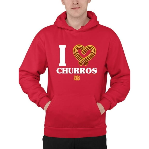 I Love Churros Heart Graphic - Retro Snack Lover Design Men's Hoodie