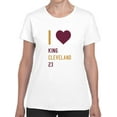 thumbnail image 1 of I Love Cleveland Basketball 23 Women White T-Shirt, Female Medium, 1 of 4