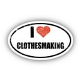 thumbnail image 1 of I Love Clothesmaking I Heart Euro Oval Sticker Vinyl 3M Decal 3 In x 5 In, 1 of 3