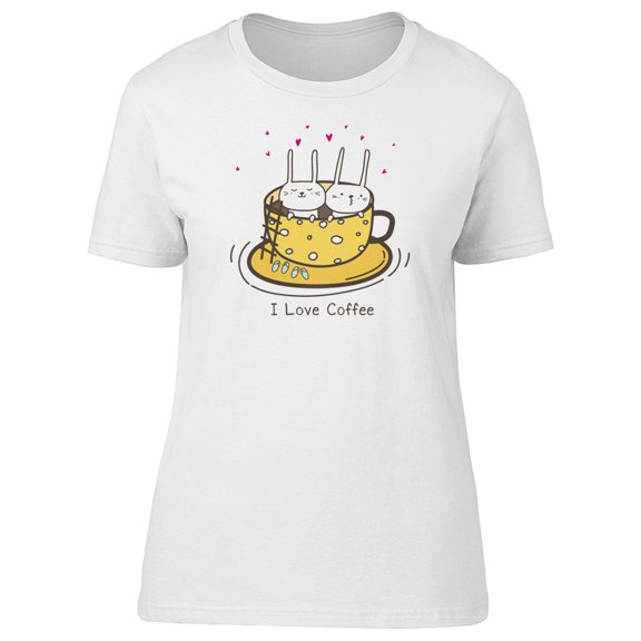 I Love Coffee Bunnies In A Cup T-Shirt Men -Image by Shutterstock, Male Small