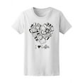 thumbnail image 1 of I Love Coffee Doodle Sketch T-Shirt Women -Image by Shutterstock, Female Large, 1 of 2