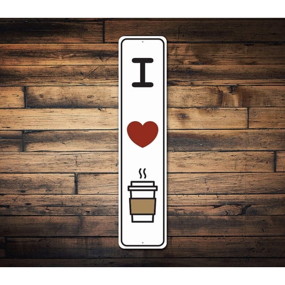 I Love Coffee Sign Coffee Gift Coffee Decor Sign Coffee Signs Coffee Kitchen Decor Decor For Coffee - Decorations - Size: 16 x 4 Inches